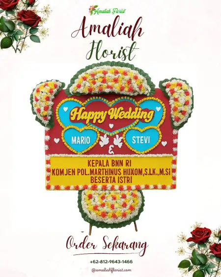 Papan Bunga Pernikahan Cinta Raja